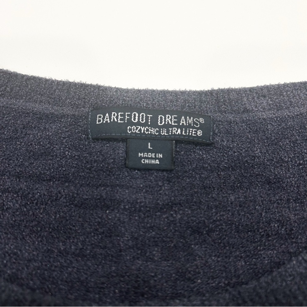 Barefoot Dreams CozyChic Ultra Lite Slouchy Pullover Cozy Lounge Sweater Blue L - Picture 12 of 15